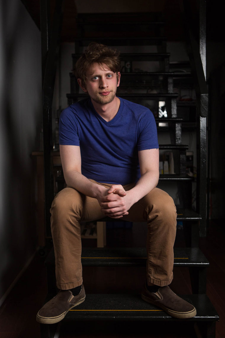 Philadelphia Photographer Environmental Portrait Blue T-Shirt